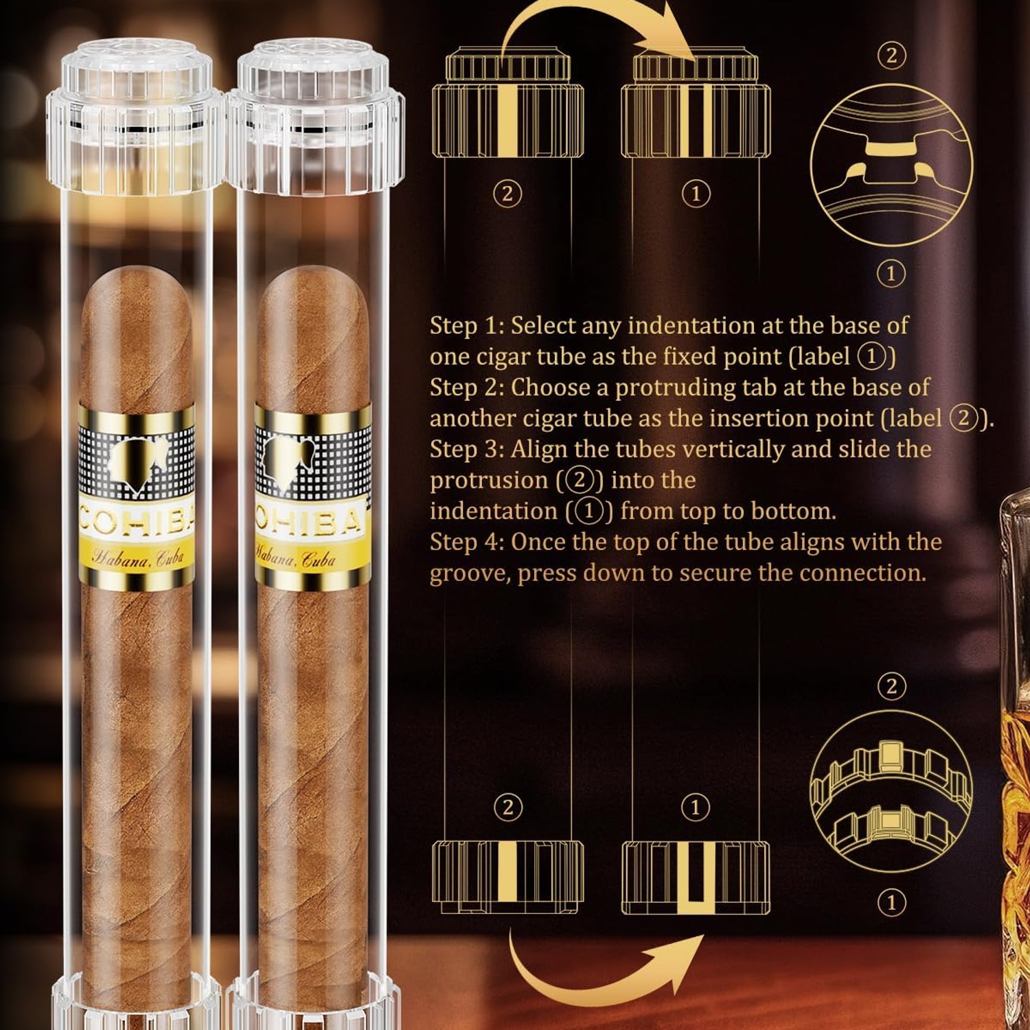 FANKAI Detachable Cigar Humidor Tubes (Set of 3)