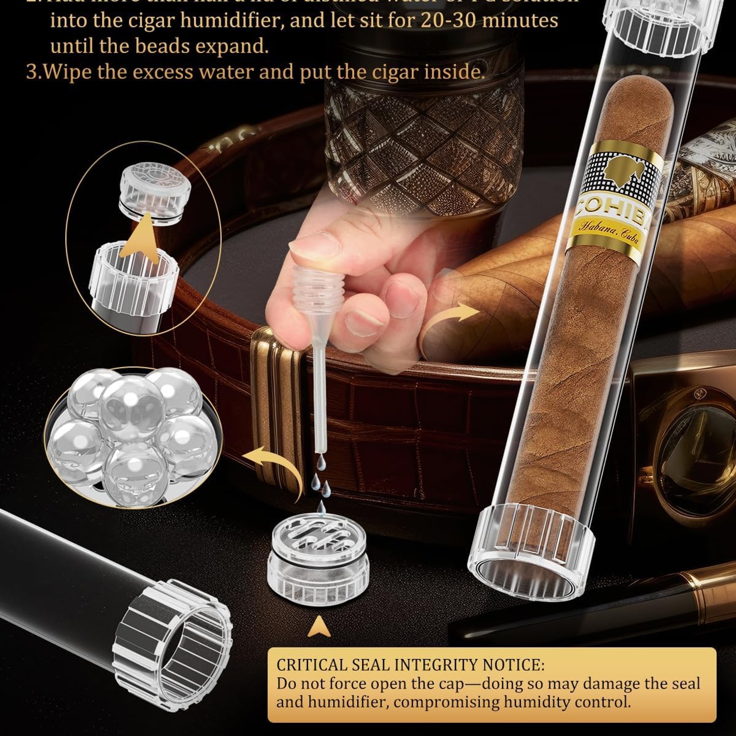 FANKAI Detachable Cigar Humidor Tubes (Set of 3)