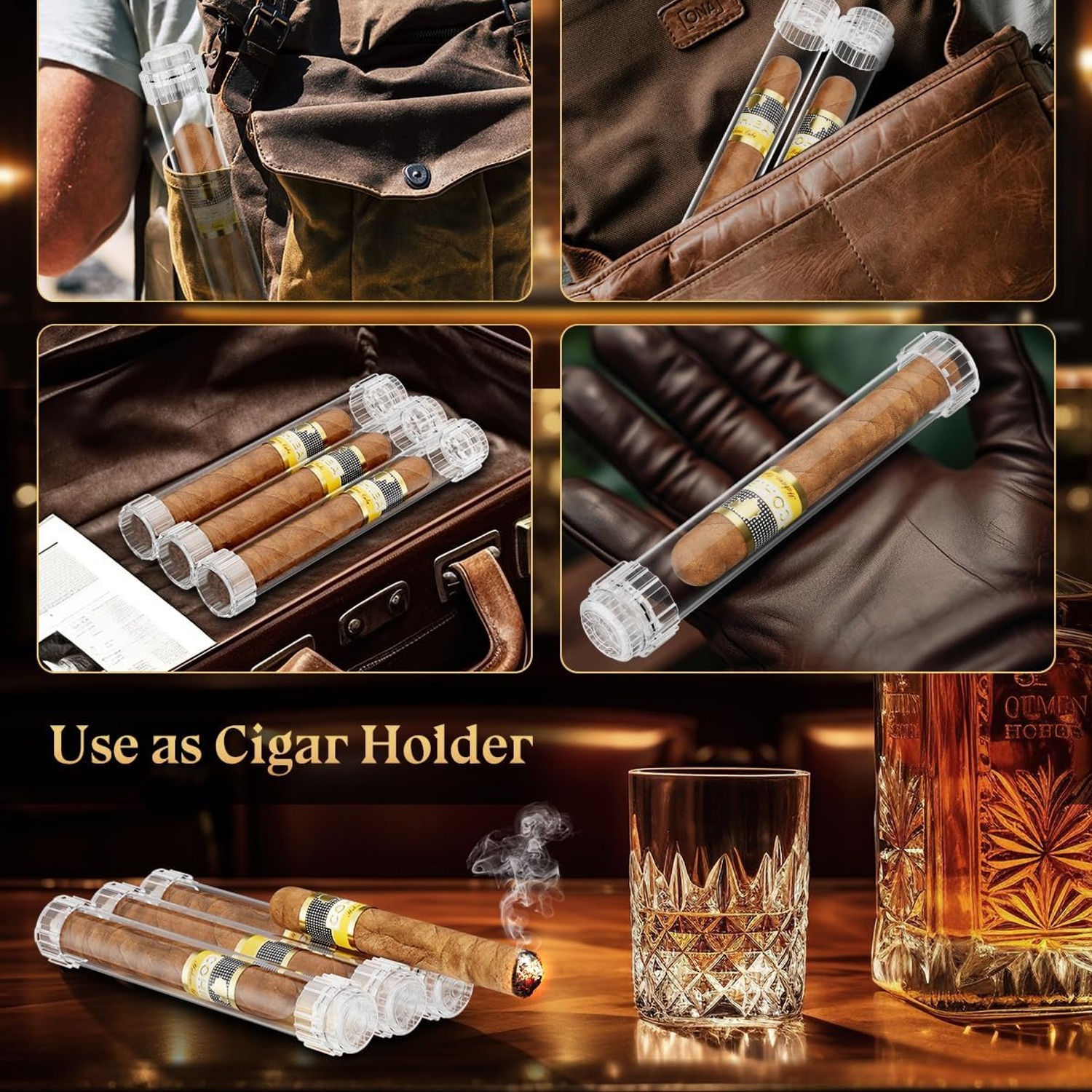 FANKAI Detachable Cigar Humidor Tubes (Set of 3)