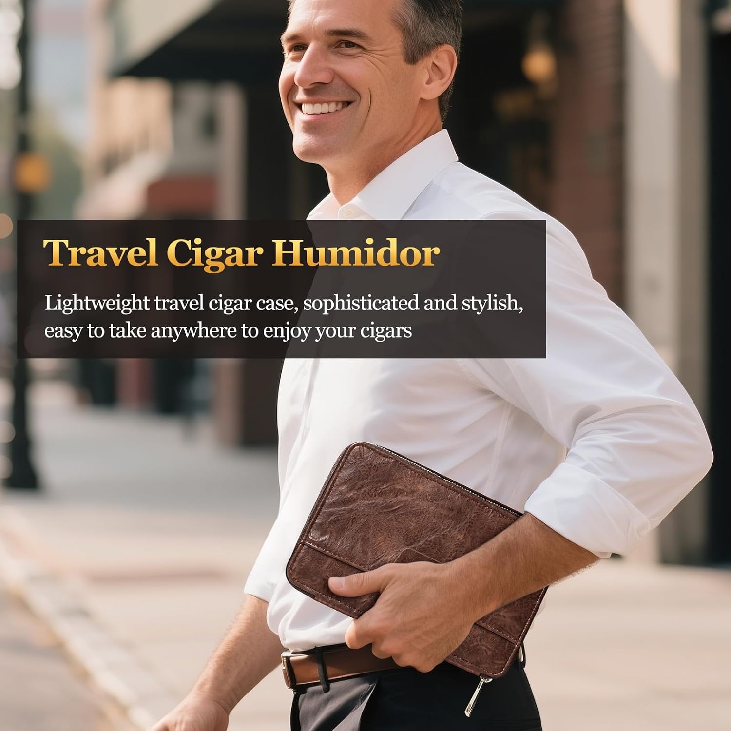 Leather Travel Cigar Case with Cedar Lining: image 7